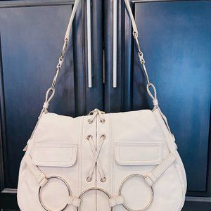 Vintage Yves Saint Laurent Large Ivory Saharienne Bag